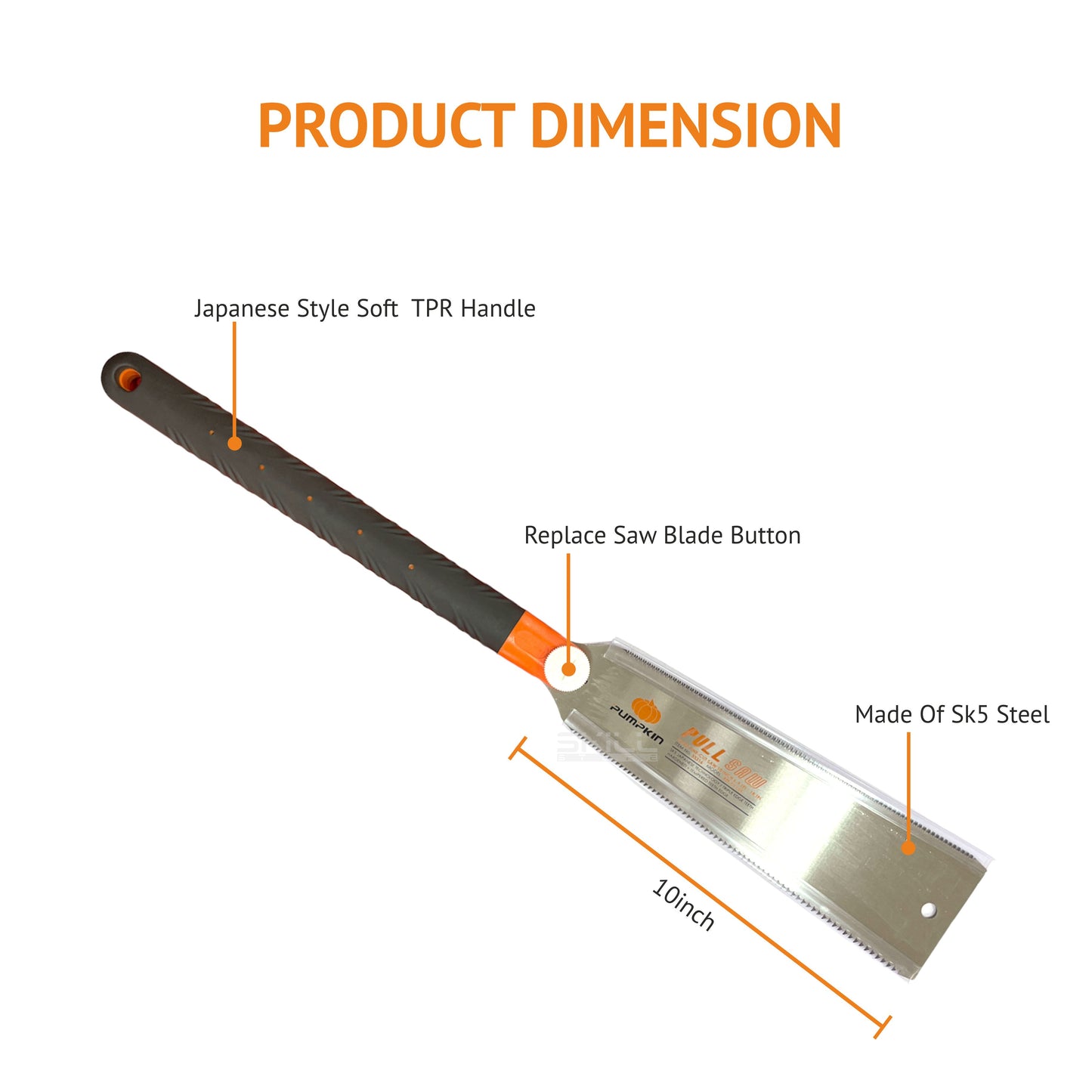 PUMPKIN DOUBLE EDGE JAPANESE PULL SAW 33316-10"/250mm