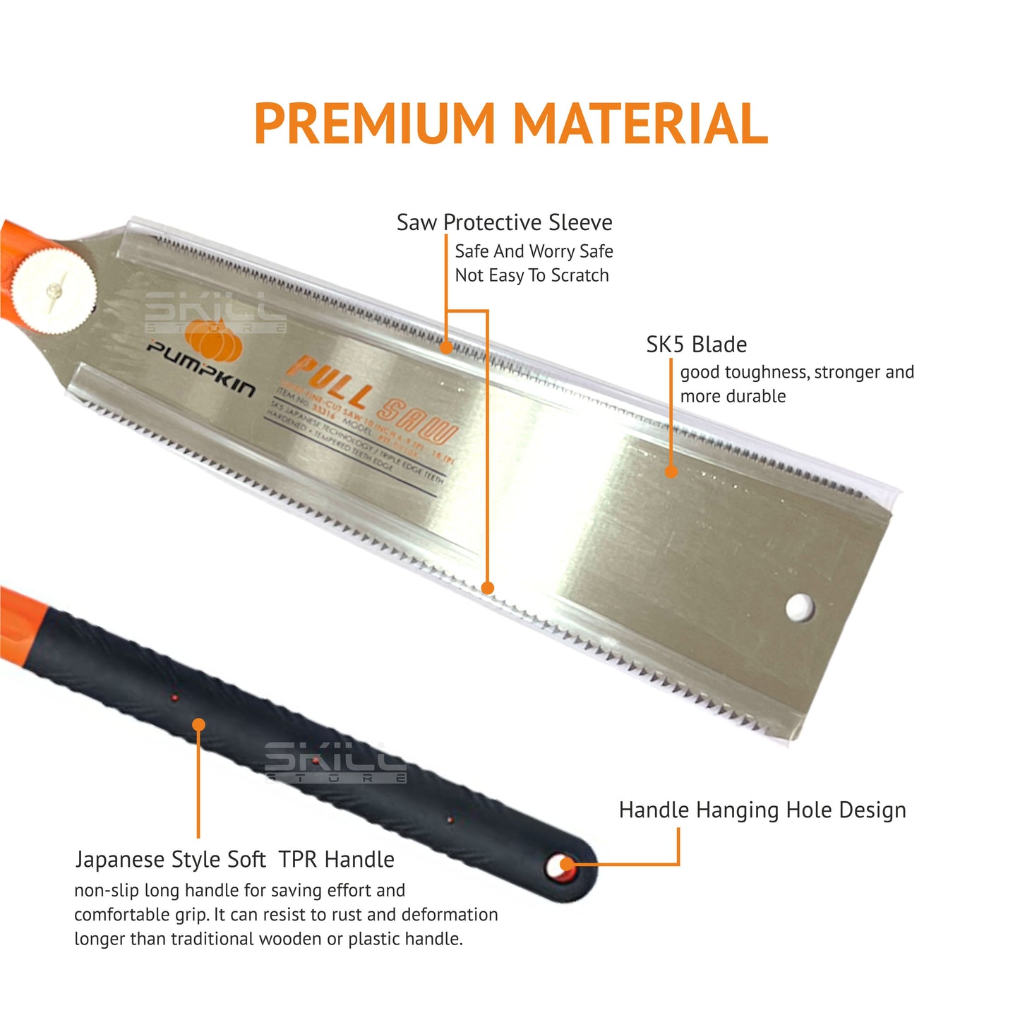 PUMPKIN DOUBLE EDGE JAPANESE PULL SAW 33316-10"/250mm