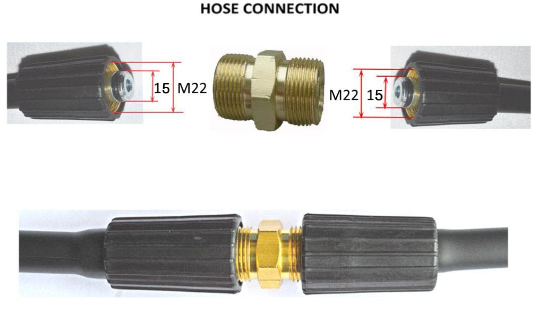 TUQO RB438 Hose Connector/Hose Extension Adapter Fitting M22