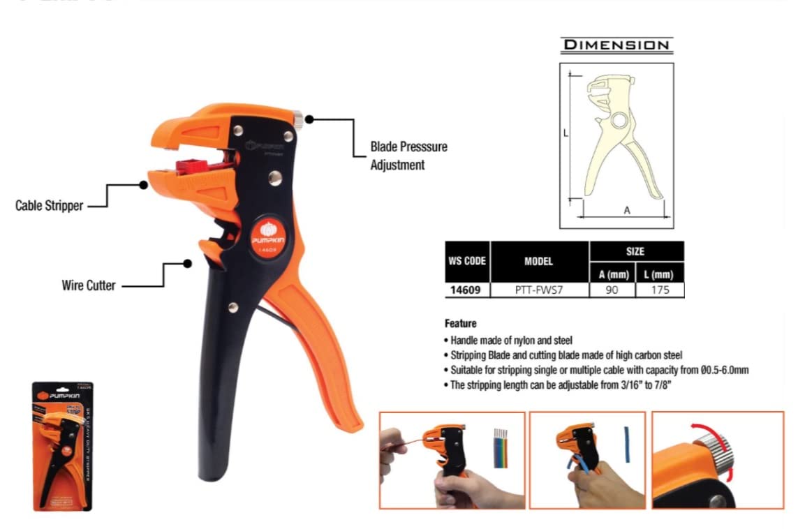 PUMPKIN Multifuntional Wire Stripper with Cutter 14609