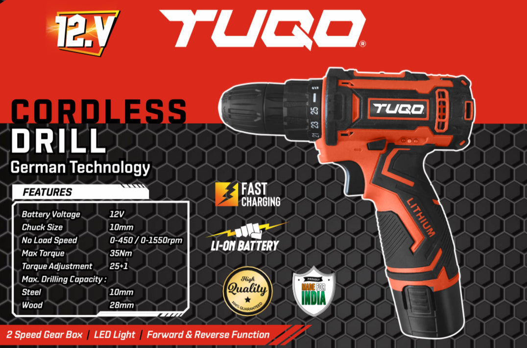 TUQO Cordless Screwdriver AS120 / 12V