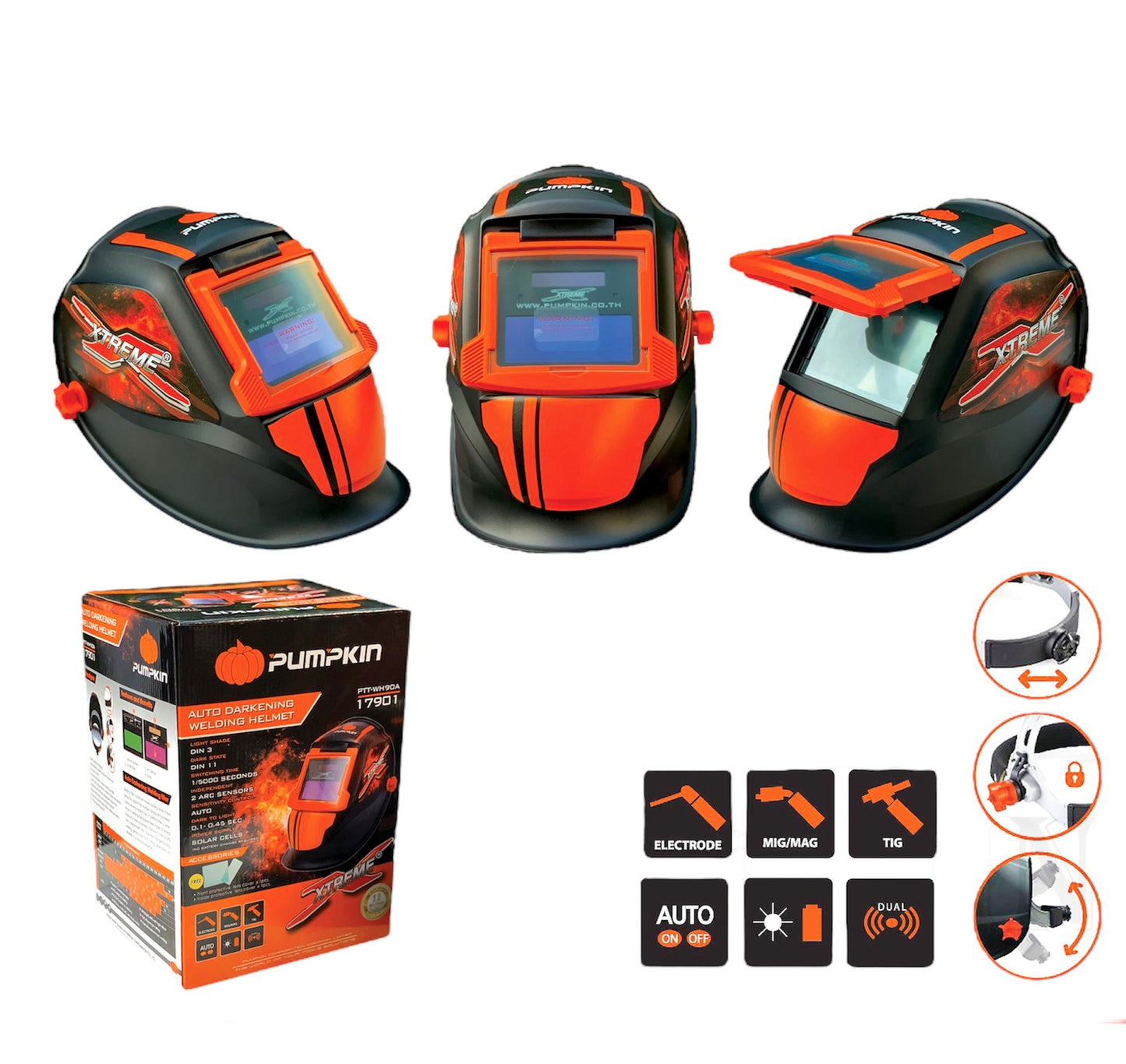 Pumpkin Auto Darkening Welding Helmet - 17901